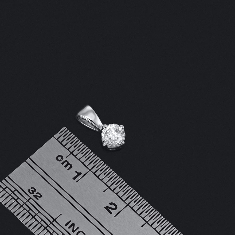 18ct White Gold 0.35ct Claw Set Diamond Pendant - FJewellery