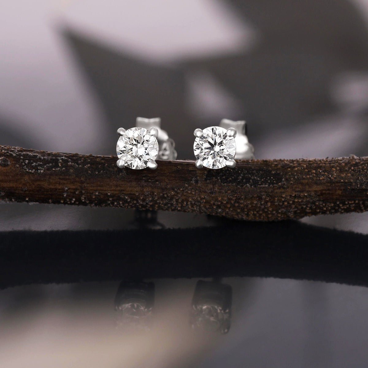 18ct White Gold 0.40ct Claw Set Diamond Stud Earrings - FJewellery