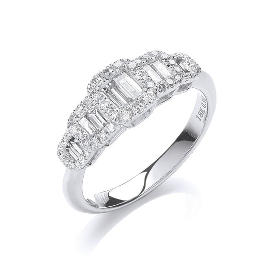 18ct White Gold 0.72ct Diamond Dress Ring G-VS - FJewellery