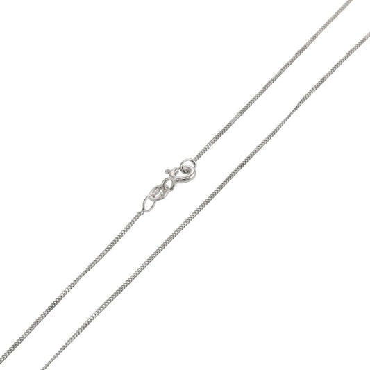 18ct White Gold 0.9mm Curb Chain - FJewellery