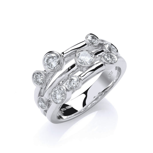 18ct White Gold 1.30ct G/H-SI Diamond Dress Ring - FJewellery