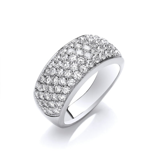 18ct White Gold 1.60ct Diamond Bombay Ring - FJewellery