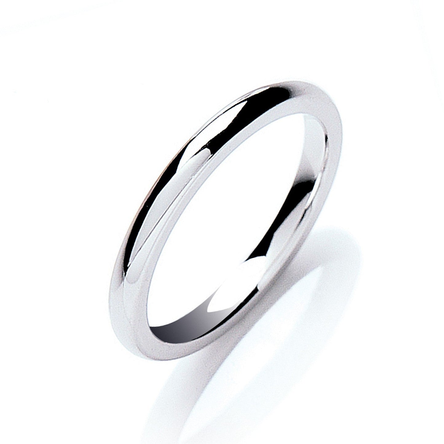 18ct White Gold 2mm Court Shape Wedding Band - FJewellery