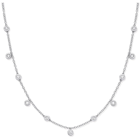18ct White Gold and 0.35ct Diamond Chain - FJewellery