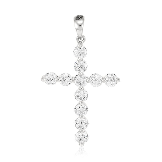 18ct White Gold Diamond Fancy Cross - FJewellery