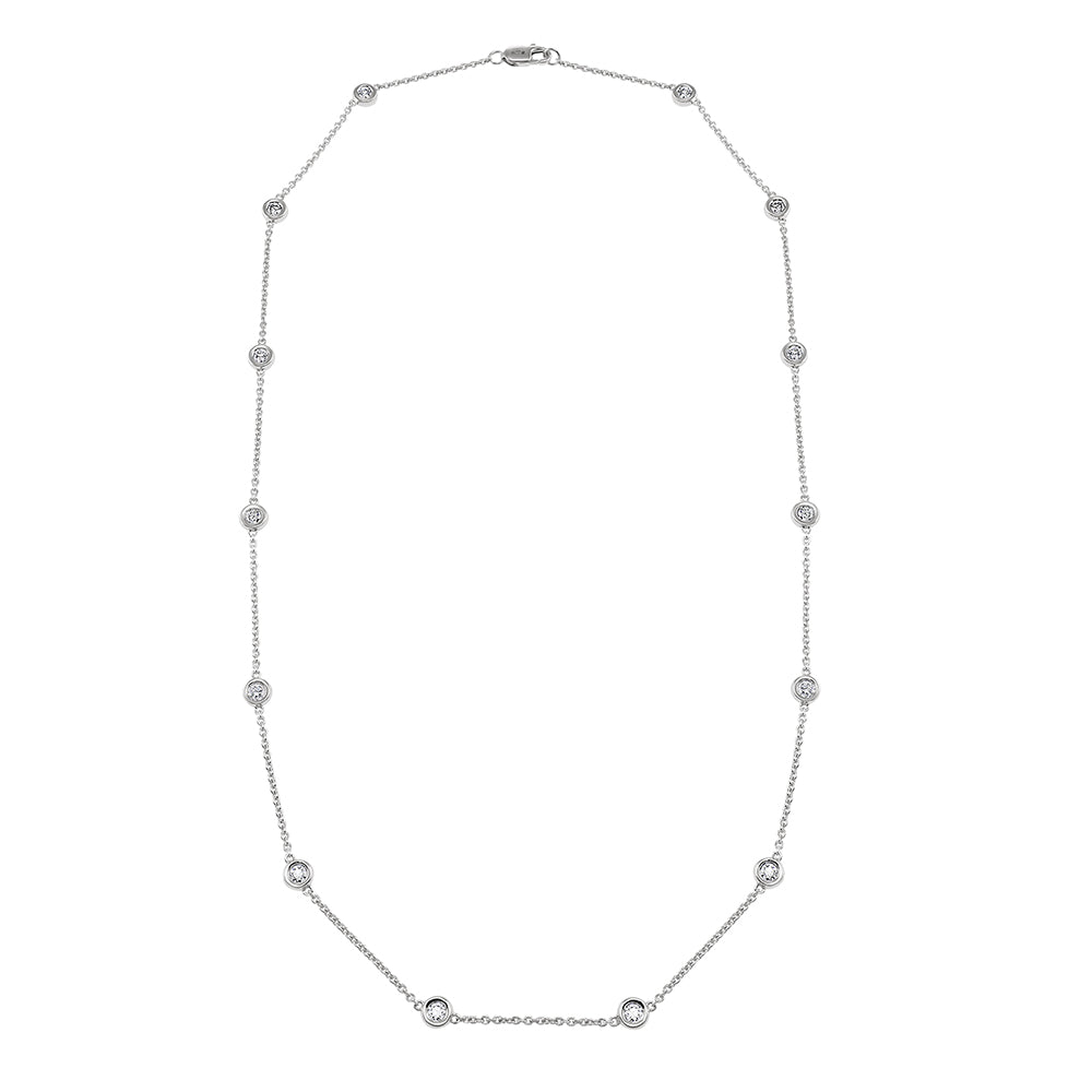18ct White Gold with 1.00ct Diamond Chain - FJewellery