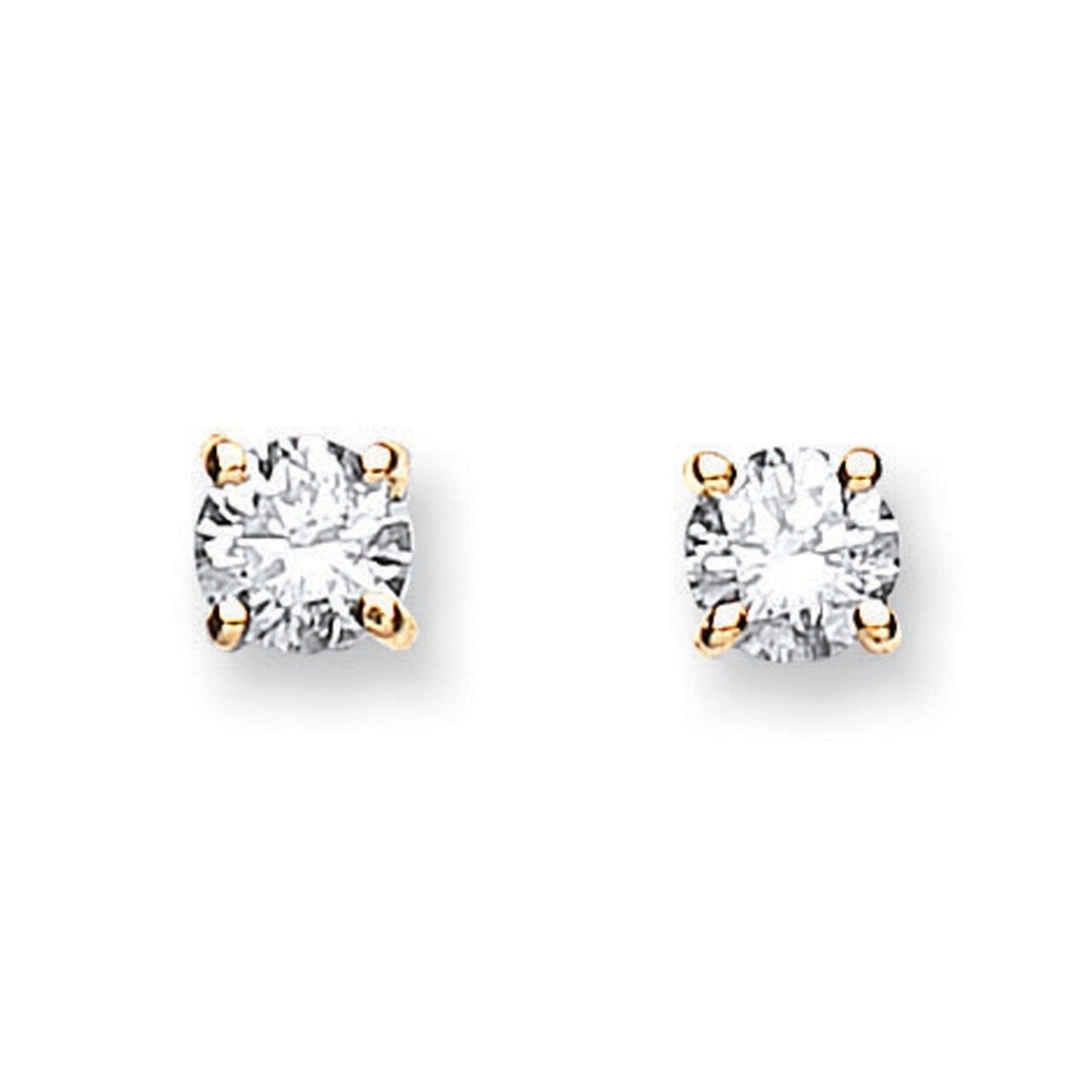 18ct Yellow Gold 0.50ct Claw Set Diamond Stud Earrings - FJewellery