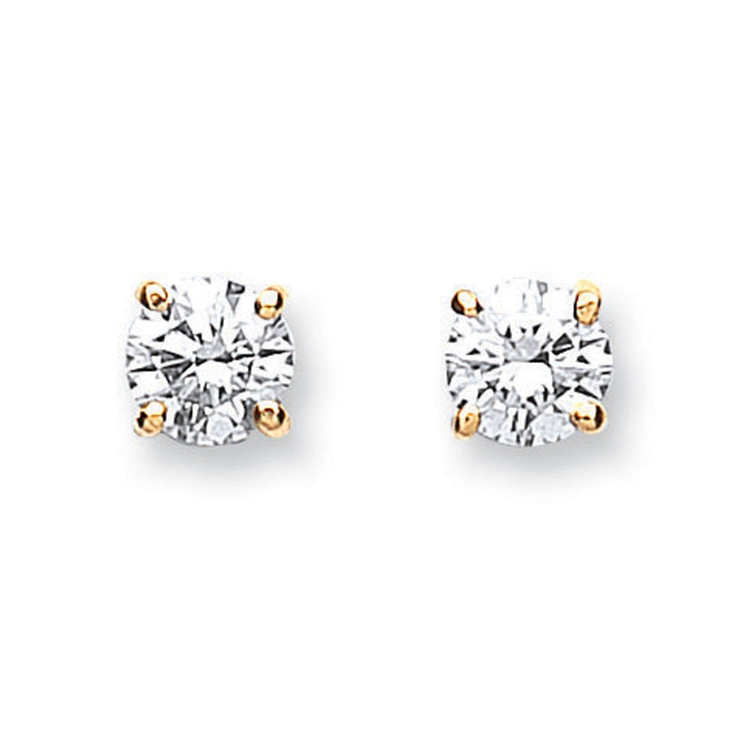 18ct Yellow Gold 0.70ct Claw Set Diamond Stud Earrings - FJewellery