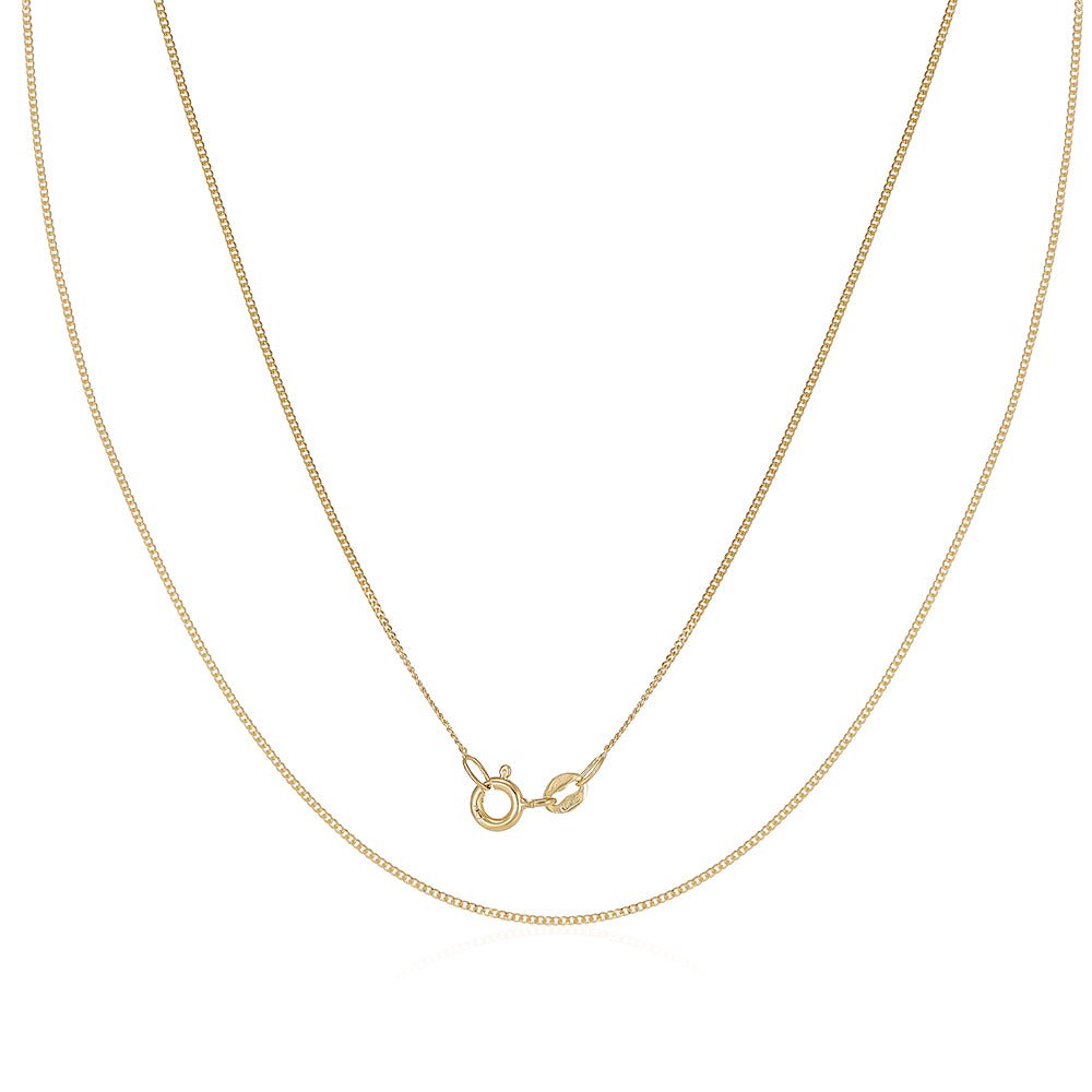 18ct Yellow Gold 0.9mm Curb Chain - FJewellery