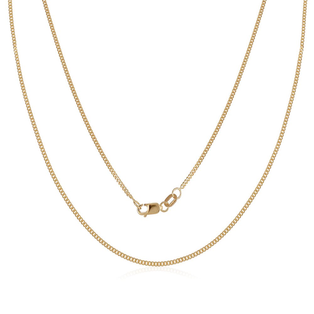 18ct Yellow Gold 1.4mm Curb Chain - FJewellery