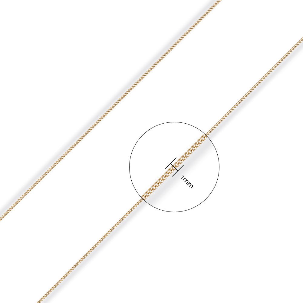 18ct Yellow Gold 1mm Curb Chain - FJewellery