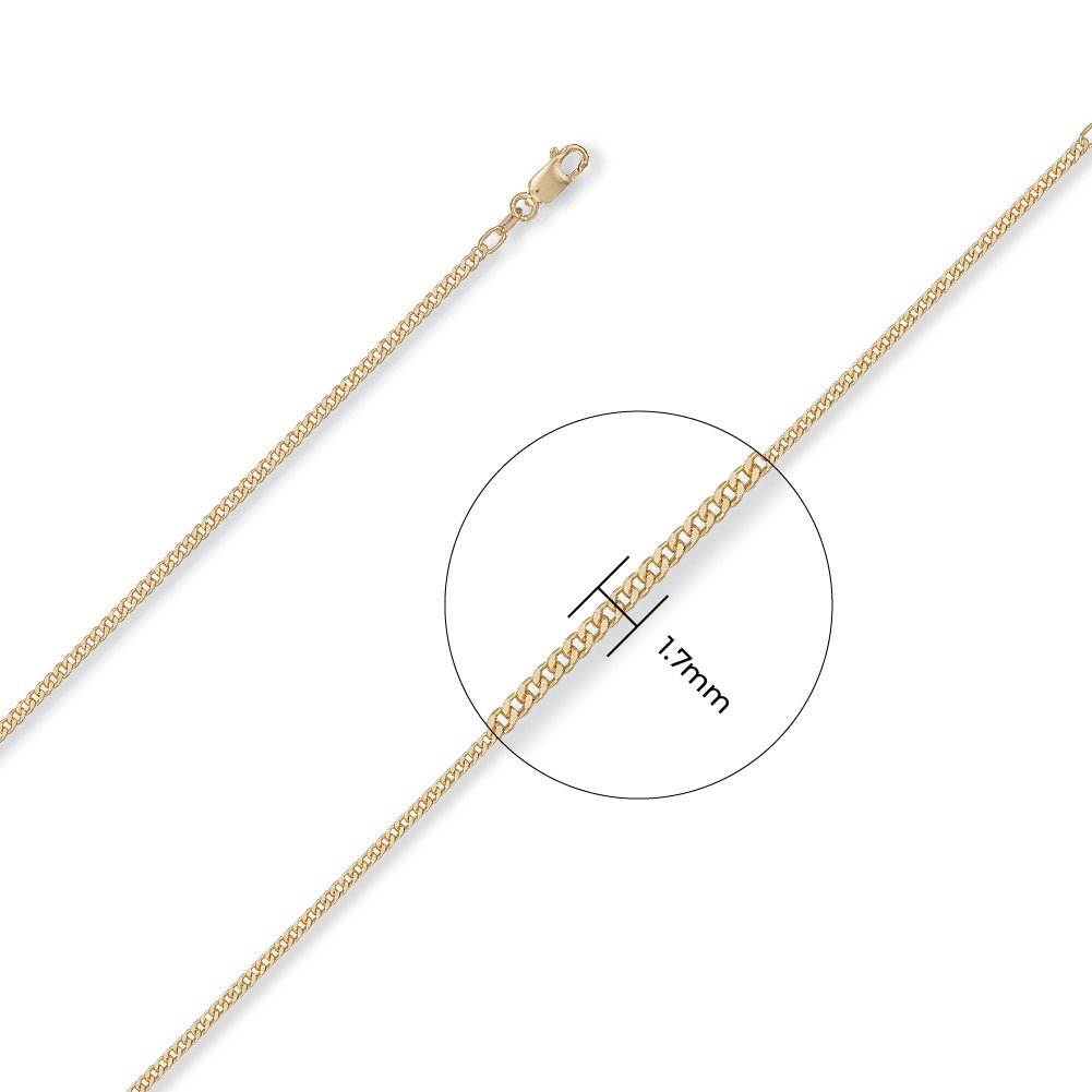 18ct Yellow Gold Curb Chain 2mm - FJewellery