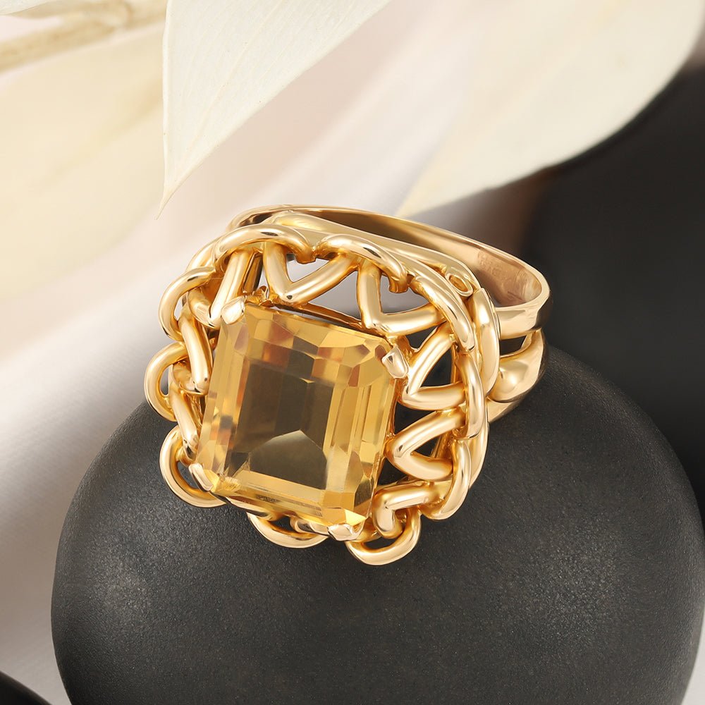 18ct yellow gold Pre-owned quartz ring 6265 - FJewellery