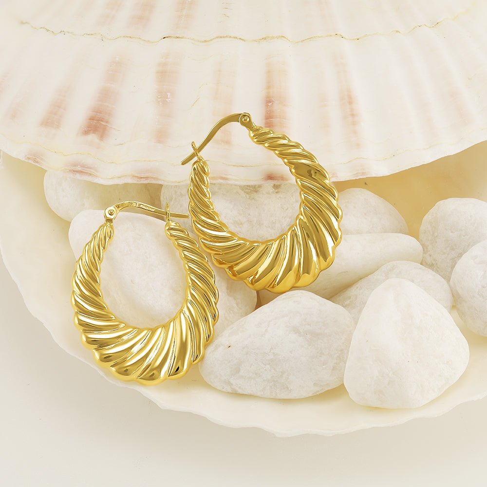 18ct yellow gold Shrimp Creole Earrings PKP0032 - FJewellery