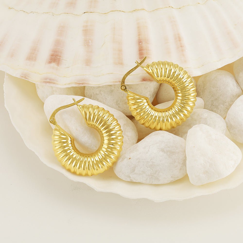18ct yellow gold Shrimp Creole Earrings PKP0042 - FJewellery