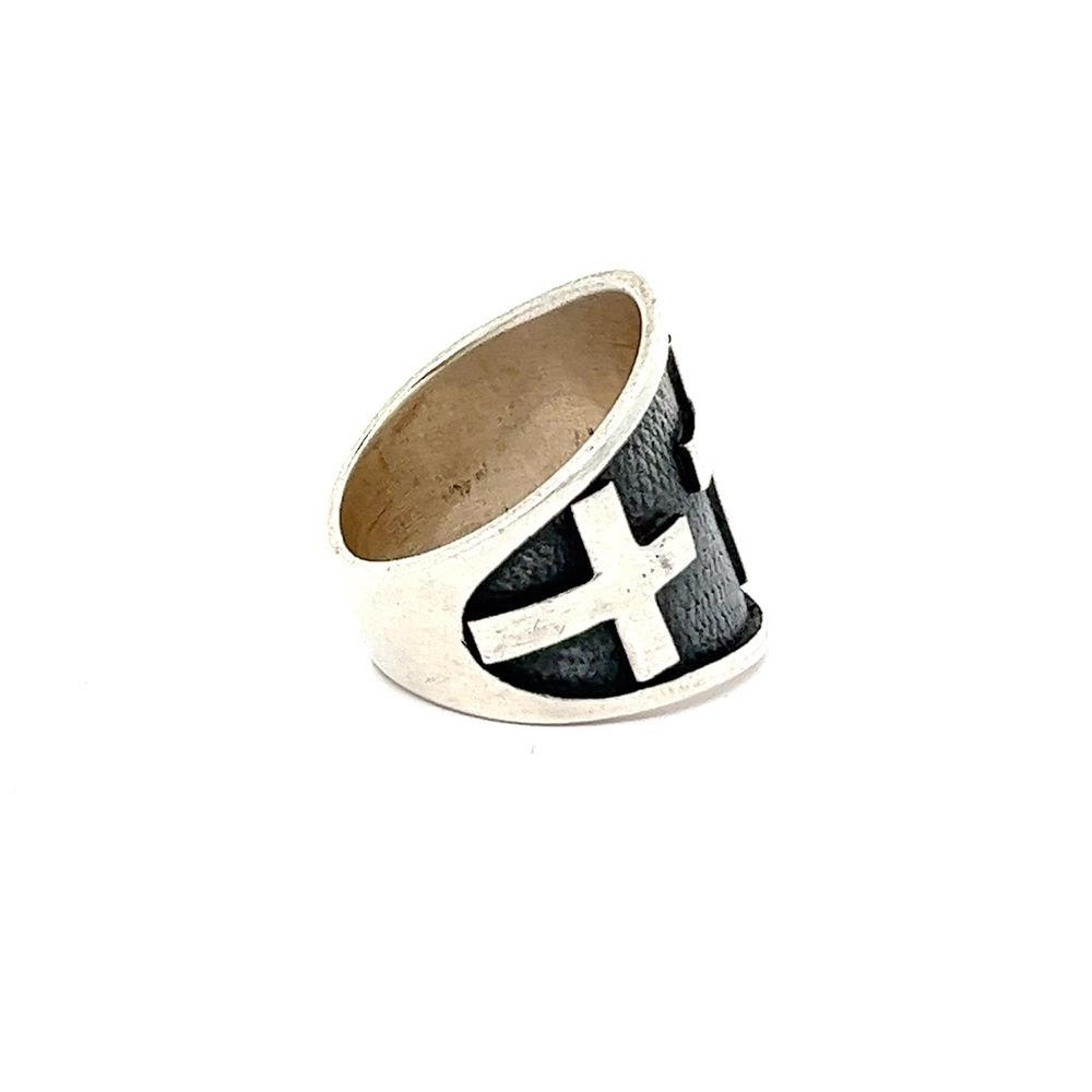 925 silver shield ring with three crosses AS0003 - FJewellery