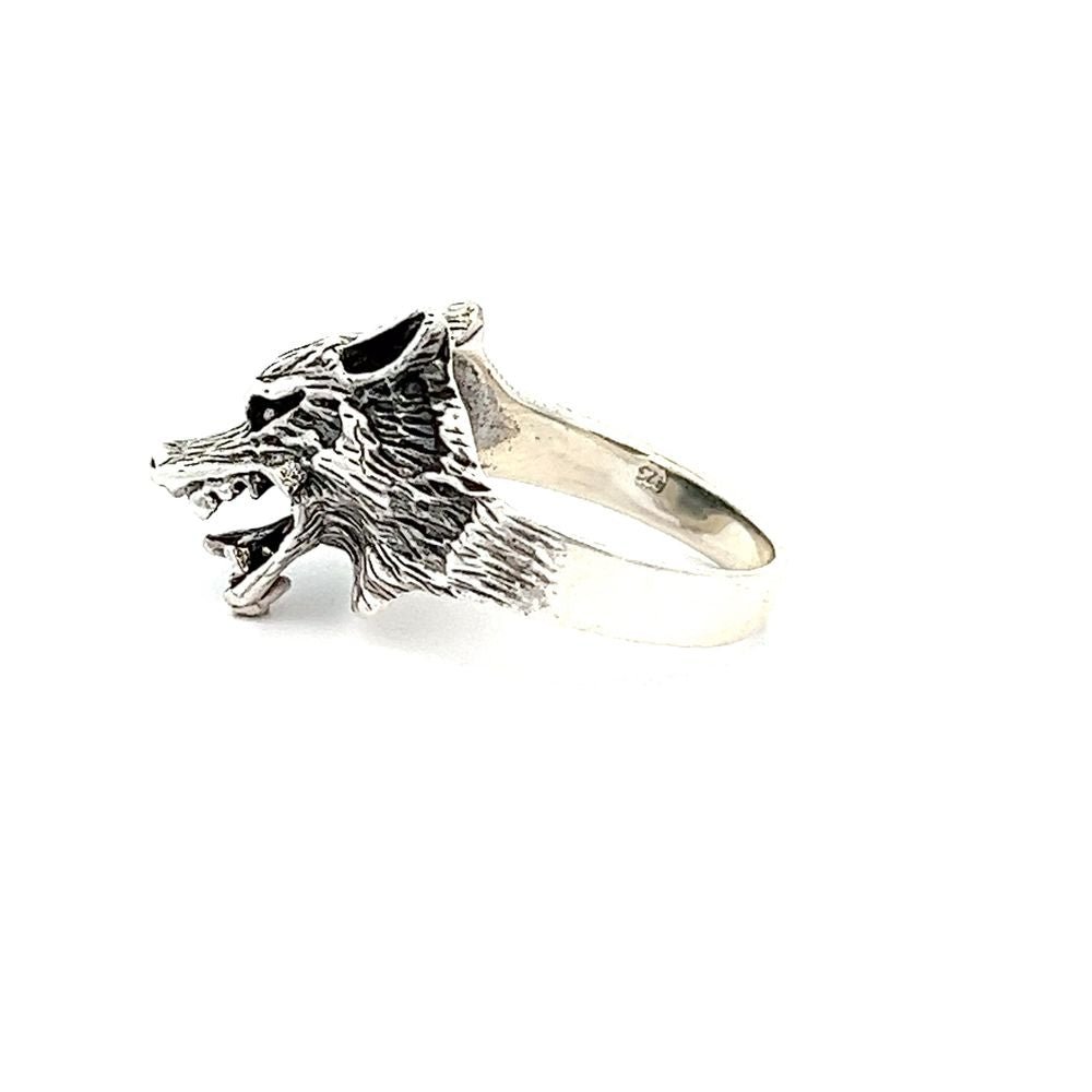 925 silver wolf ring AS0010 - FJewellery