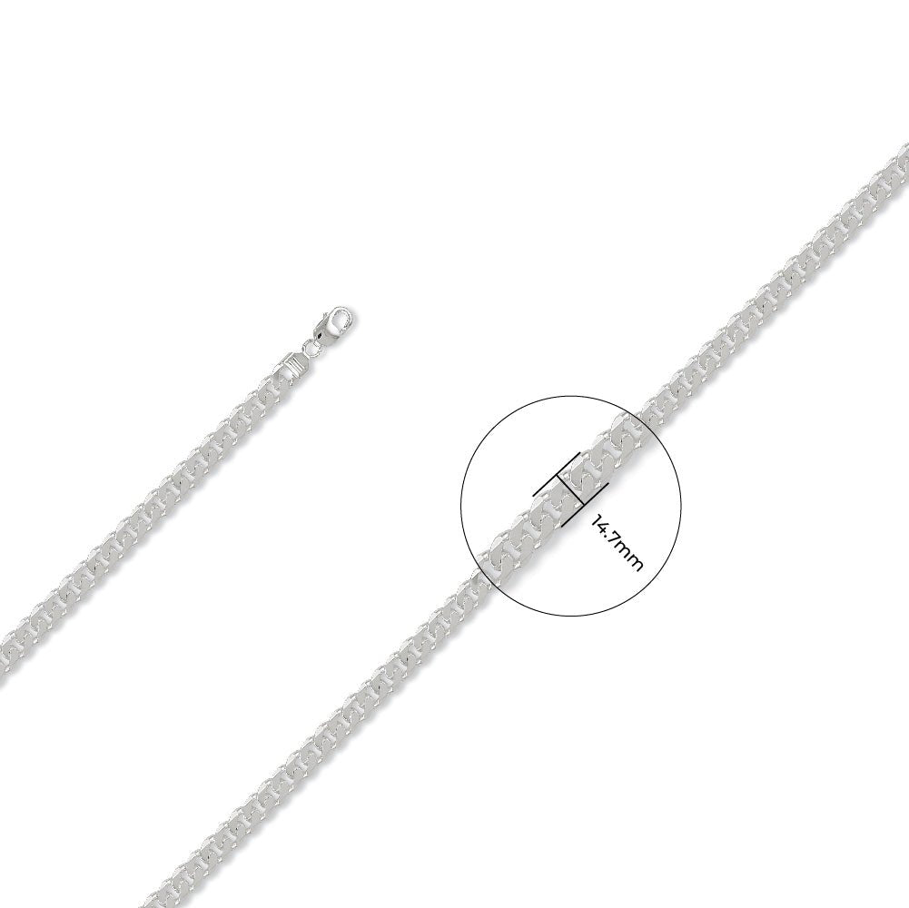 925 Sterling Silver 15mm Extra Large Heavyweight Curb Chain - FJewellery
