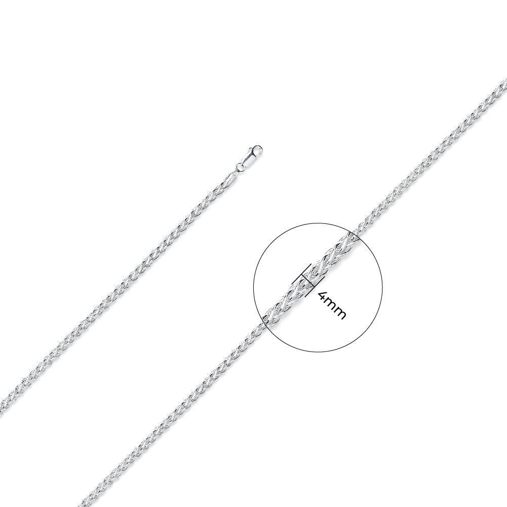 925 Sterling Silver 4.5mm Spiga Chain - FJewellery