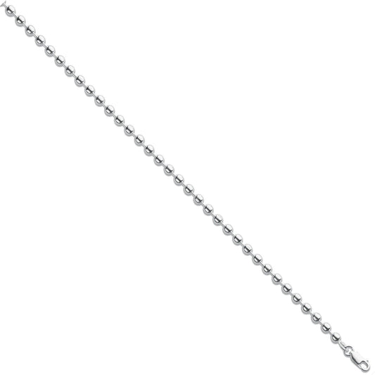 925 Sterling Silver 4mm Ball Link Chain - FJewellery