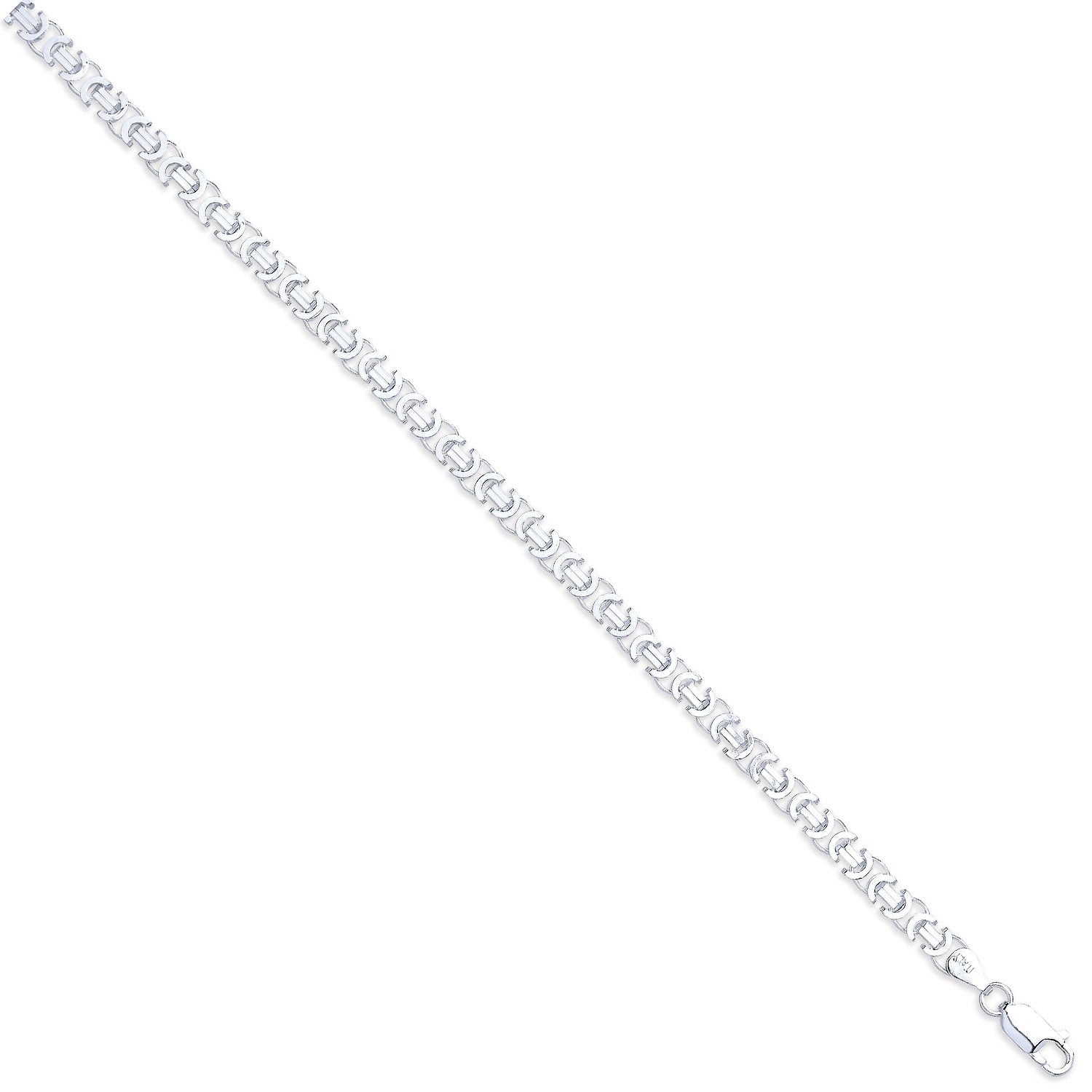 925 Sterling Silver 5.5mm Flat Byzantine Necklace Chain - FJewellery