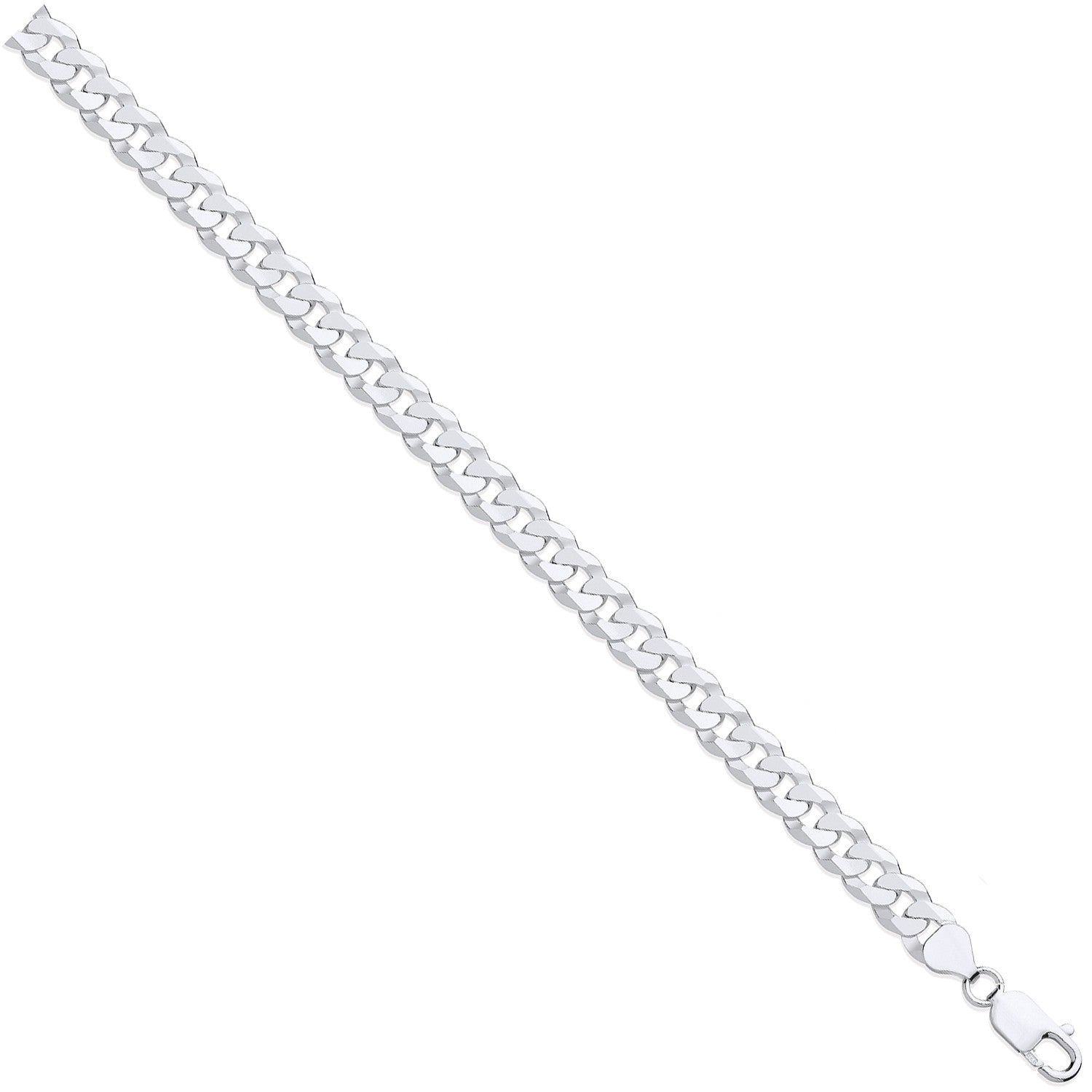 925 Sterling Silver 8.5mm Curb Chain - FJewellery