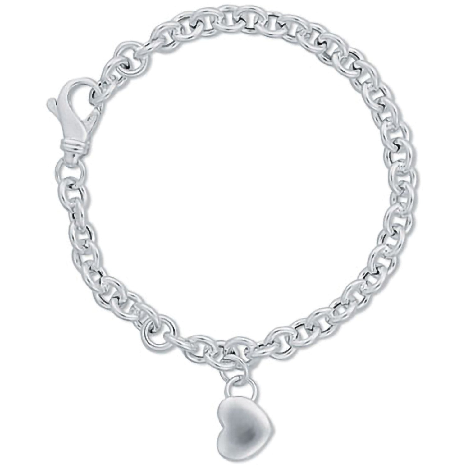 925 Sterling Silver Adorable Heart Charm Bracelet - FJewellery
