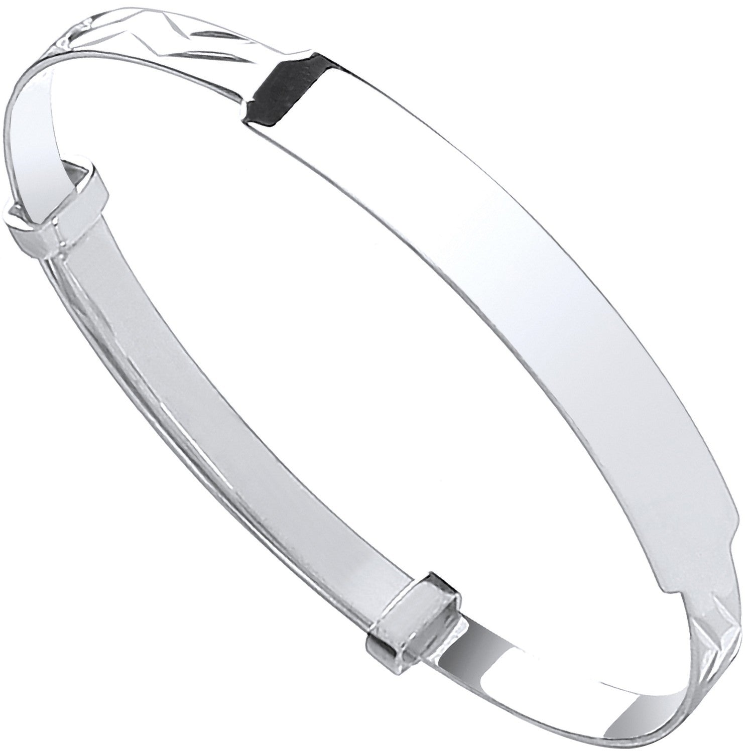 925 Sterling Silver Baby Expandable Id Bangle - FJewellery