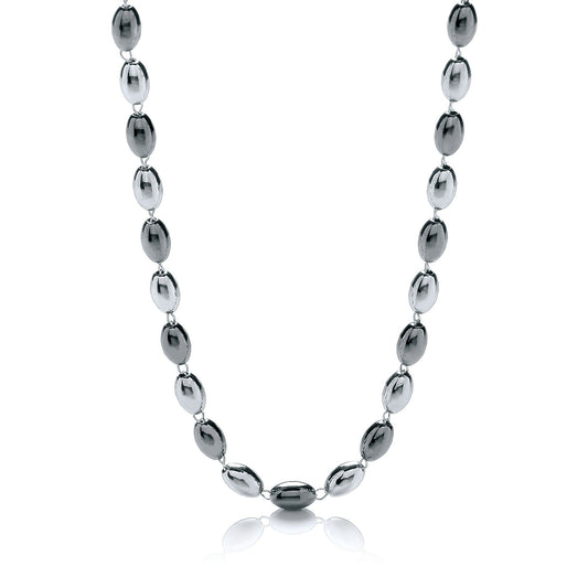 925 Sterling Silver Bead Necklace 36" - FJewellery