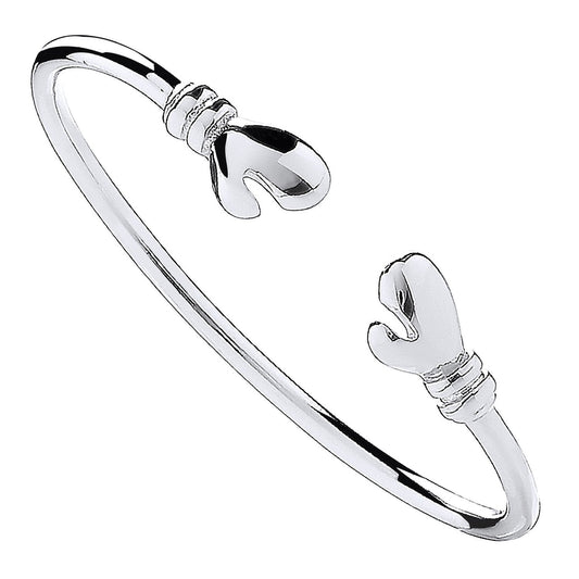 925 Sterling Silver Boxing Glove Baby Bangle - FJewellery