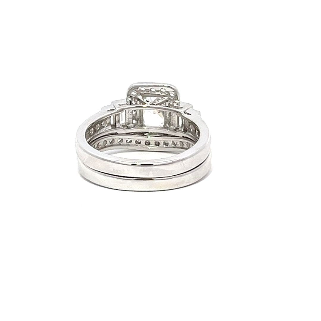 925 Sterling silver Bridal Set S/S Fancy Half ET Rings DSHSR0437 - FJewellery