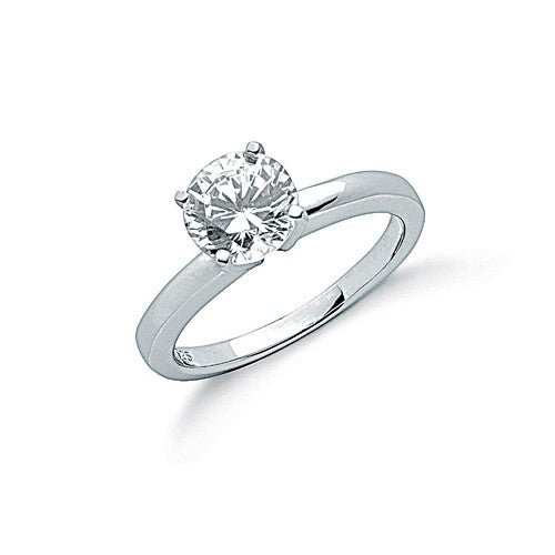 925 Sterling Silver Claw Set Cz Solitaire Ring - FJewellery
