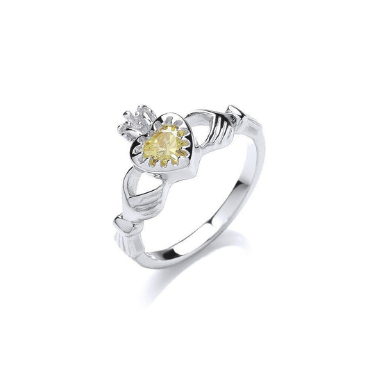 925 Sterling Silver Cz Claddagh Ring - FJewellery
