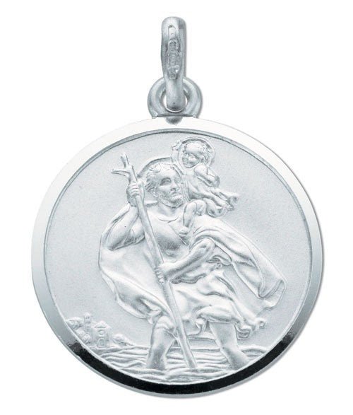 925 Sterling Silver Double Sided St Christopher - FJewellery