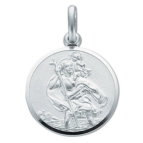 925 Sterling Silver Double Sided St Christopher Pendant - FJewellery