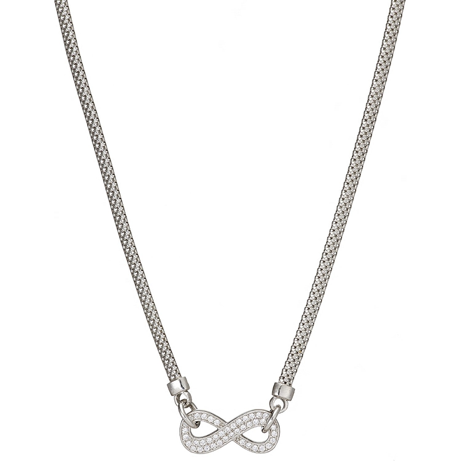 925 Sterling Silver Efinity Cz Pendant Chain 17"/Bracelet 7" - FJewellery