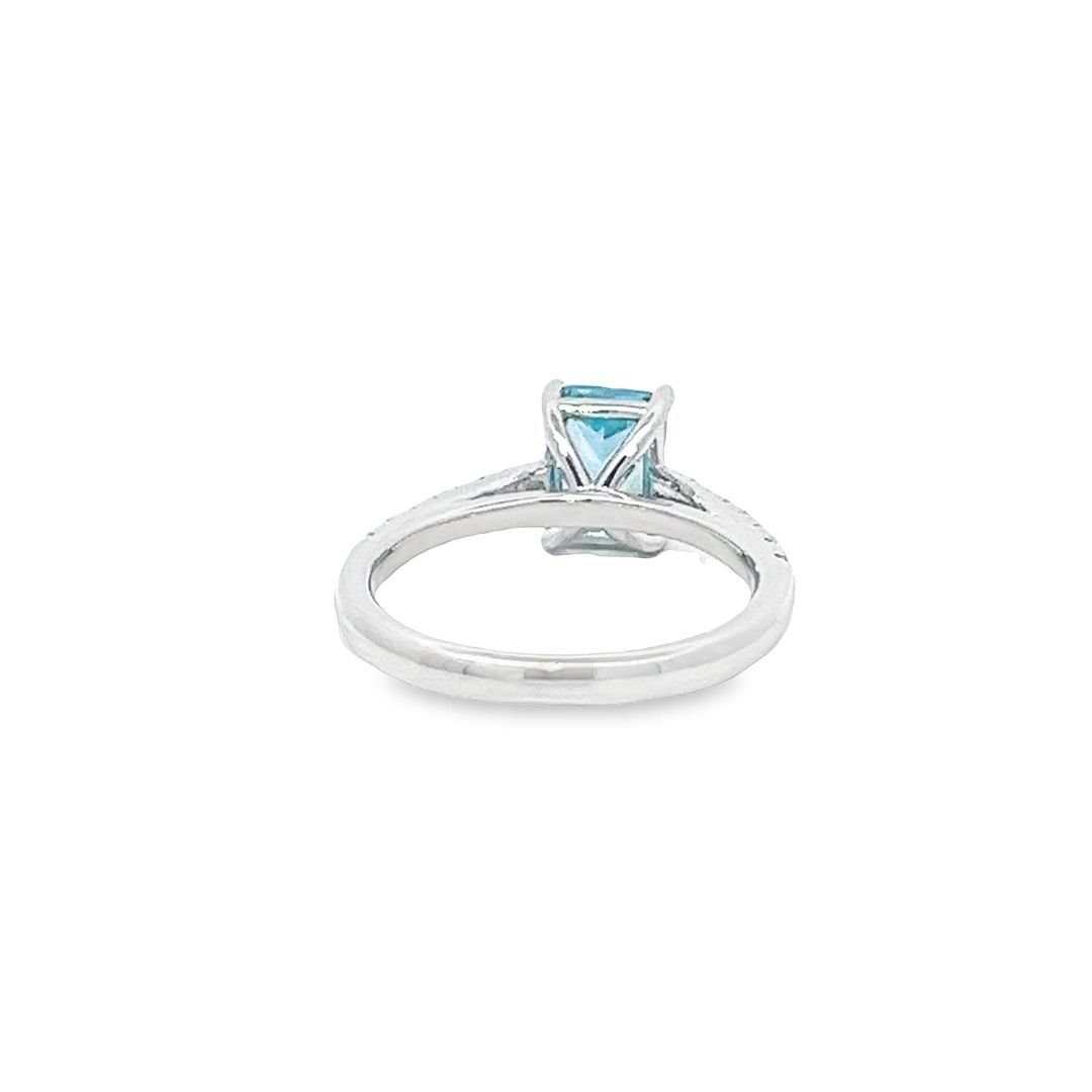 925 Sterling silver Emerald Blue CZ Solitaire Ring DSHSR0411 - FJewellery