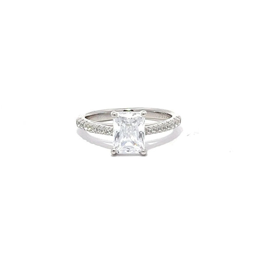 925 Sterling silver Emerald CZ Solitaire Ring DSHSR0409 - FJewellery