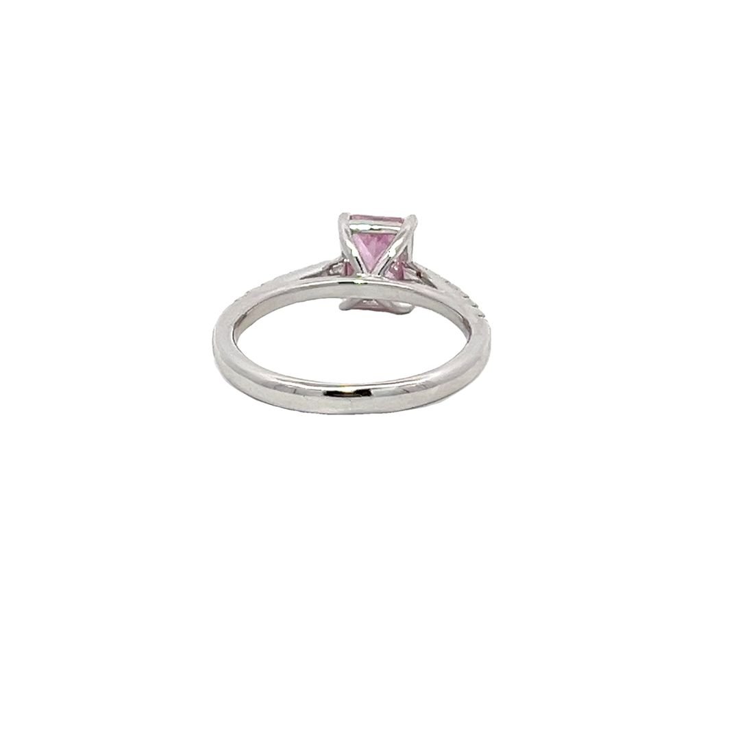 925 Sterling silver Emerald Pink CZ Solitaire Ring DSHSR0410 - FJewellery