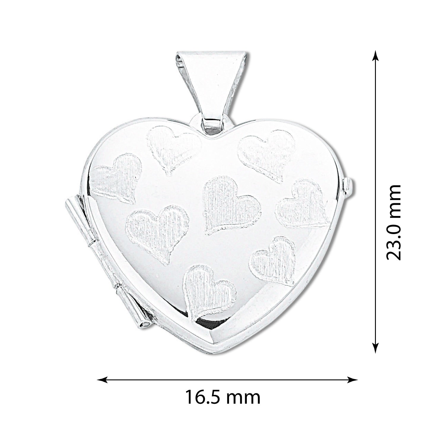 925 Sterling Silver Fancy Small Engraved Heart Shaped Locket - FJewellery