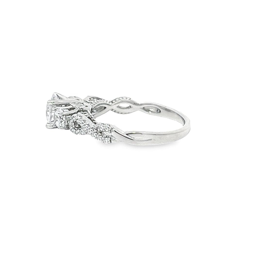 925 Sterling silver High Setting Trilogy with Infinity Sides Ring DSHSR0418 - FJewellery