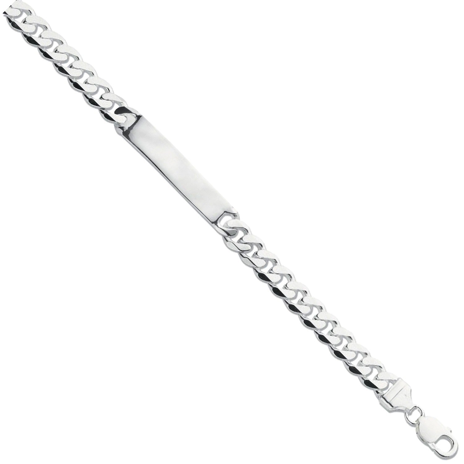925 Sterling Silver ID Curb Bracelet 8" - FJewellery