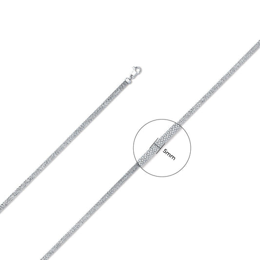 925 Sterling Silver Mesh Necklace/Bracelet - FJewellery