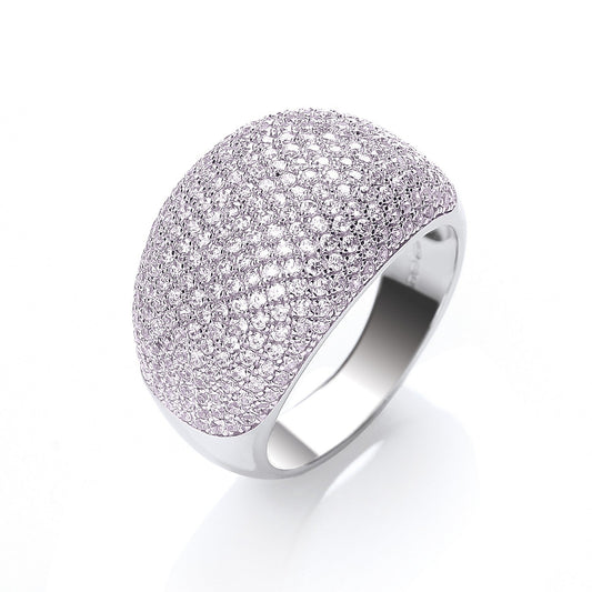 925 Sterling Silver & Pink CZ Cocktail Ring - FJewellery