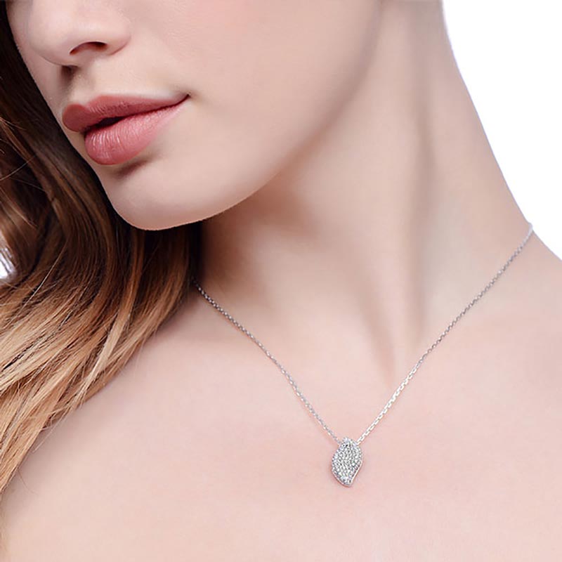 925 Sterling Silver Set With CZs Necklace - FJewellery