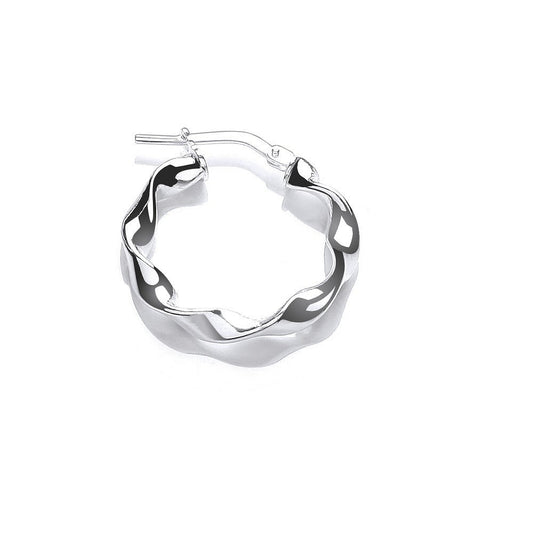925 Sterling Silver Small Round Twist Hoop Earrings 21.0 X 3.1mm - FJewellery