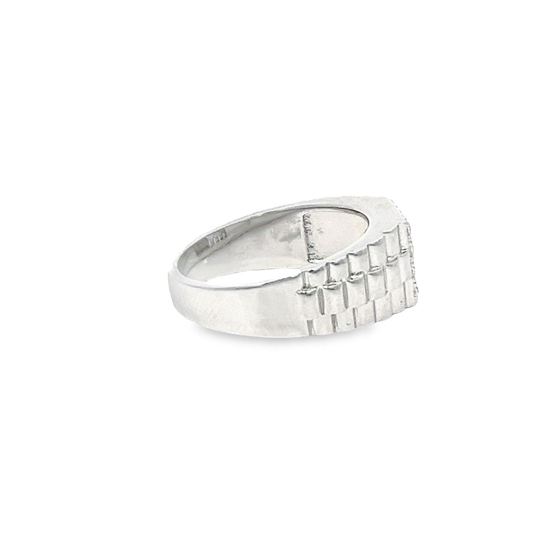 925 Sterling silver Square Top with Round CZ Gents Ring DSHSR0439 - FJewellery