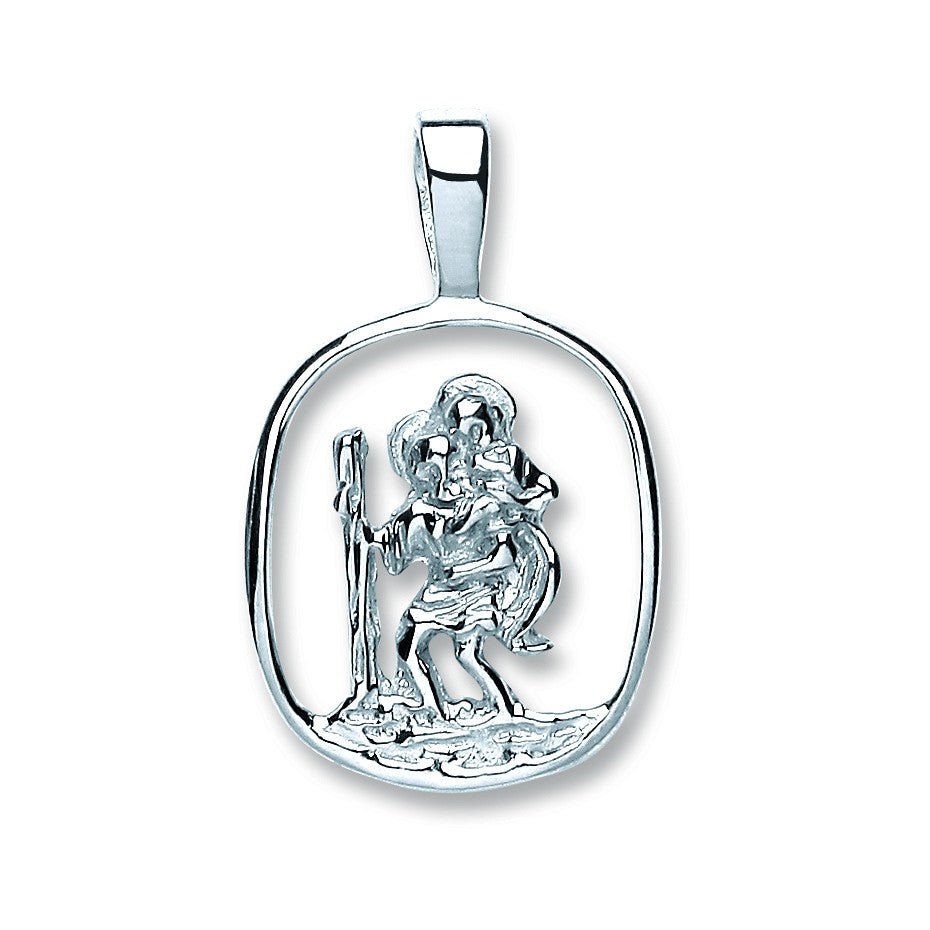 925 Sterling Silver St Christopher Pendant - FJewellery