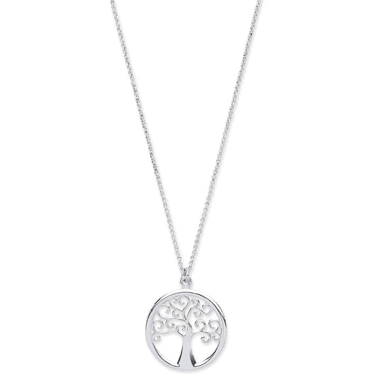 925 Sterling Silver Tree of Life Necklace 16" + 2" extension - FJewellery