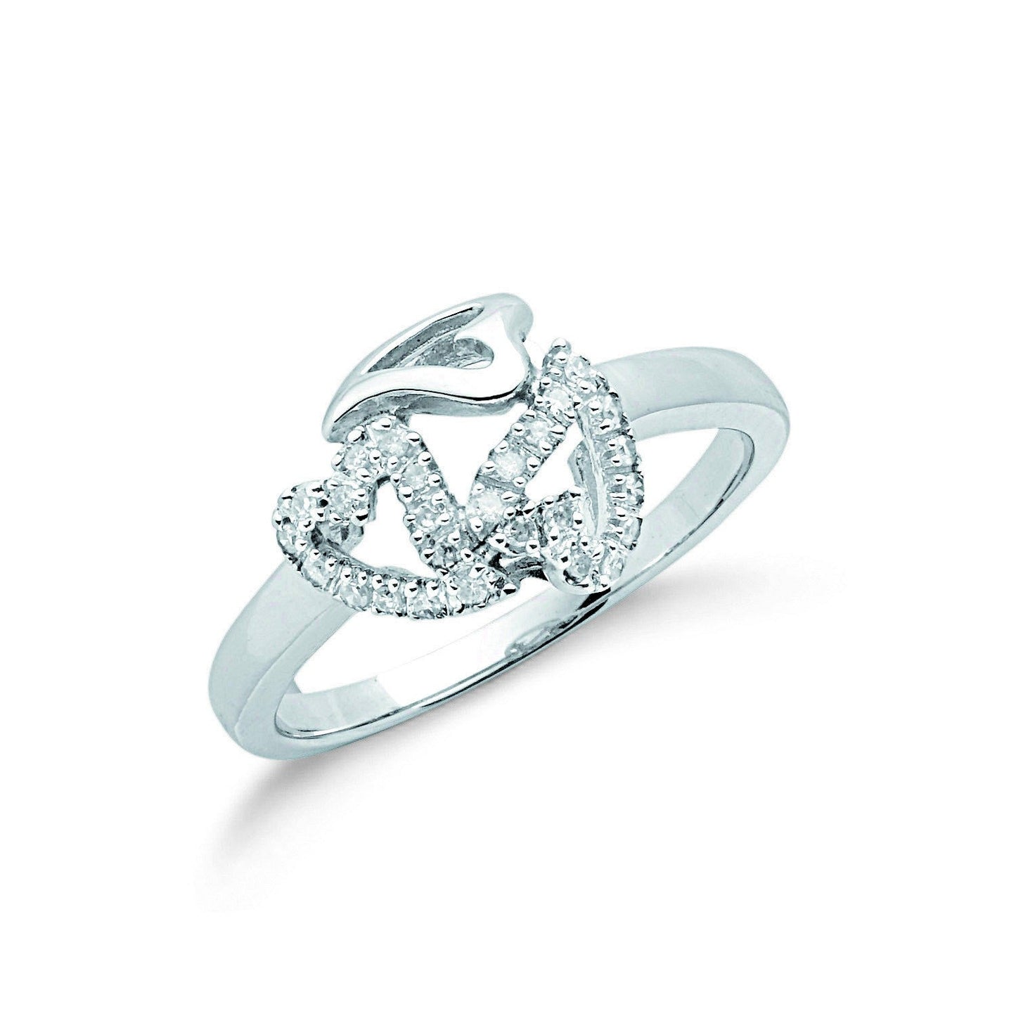9ct Gold 0.12ct Diamond Heart Ring - FJewellery